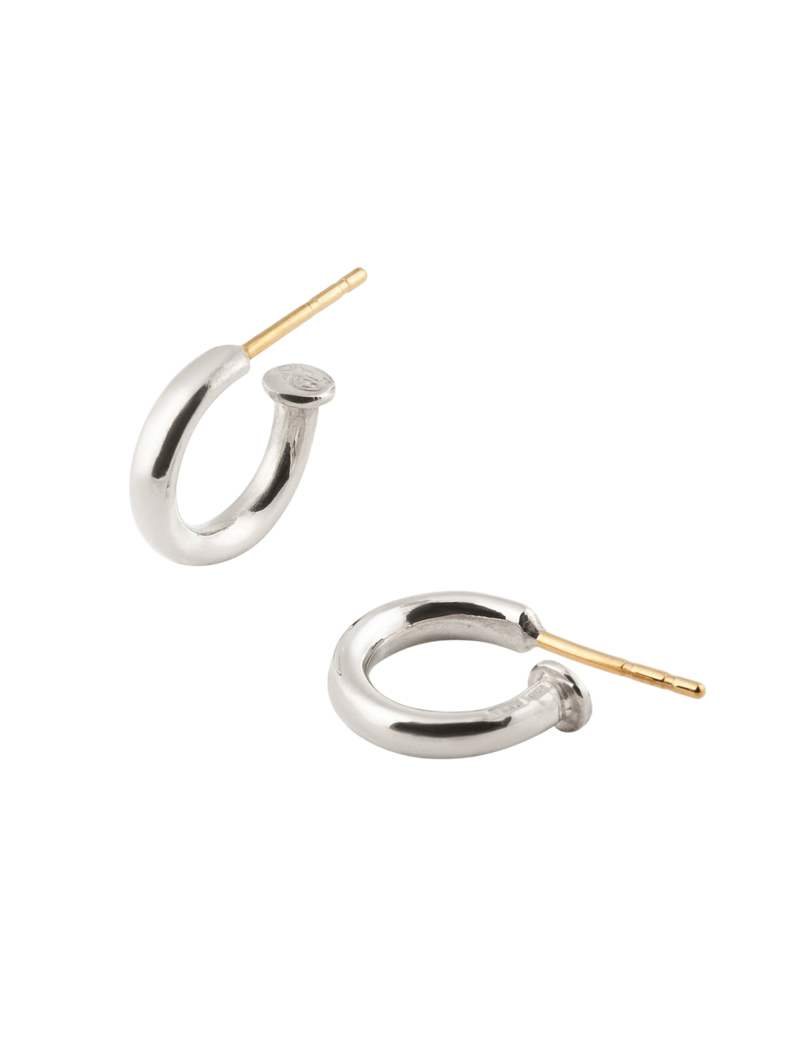 Sinne creol - earrings in silver and 18k yellow gold, 11 mm.